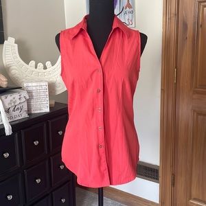 Coral Sleeveless Blouse